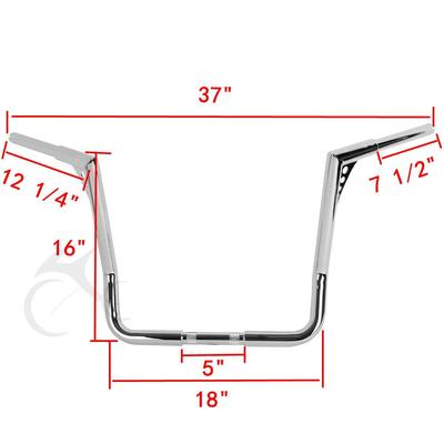 16'' Rise 1-1/4'' Ape Hanger Handle Bar For Harley Dressers Baggers Touring FLHT