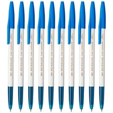 Reynolds 045 Ball Point Smooth Writing Pen - Pack of 10 Pen (Blue)