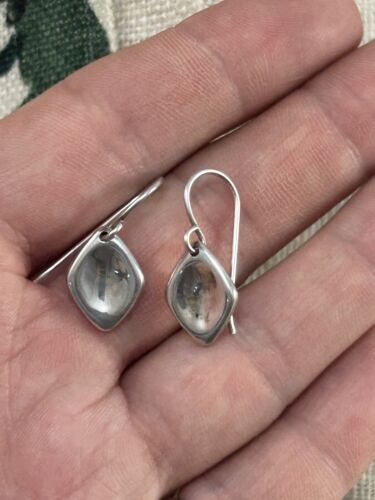 KIT BREZO VINTAGE AÑOS 90 par de pendientes colgantes PLATA hoyuelo 925 - Imagen 8 de 8