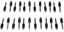 24X RCA Female Jack to 1/4" Male Phone Plug Audio Adapter for Mixer & Amp 24Pcs.