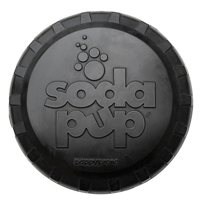 Magnum Bottle Top Flyer Ultra Durable Rubber Retrieving Frisbee - Large - Black