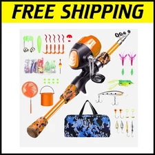 Beginner's Kids Fishing Kit - 4.92ft Telescopic Pole with Lures & Accessories