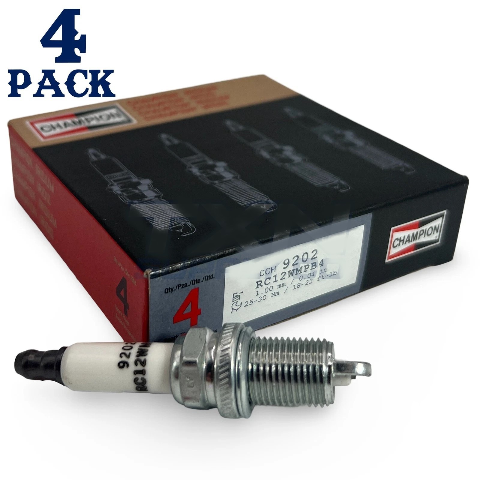 4x Champion 9202 Iridium Spark Plugs 14mm Resistor Dodge 2.4L I4 Toyota 1.8L I4