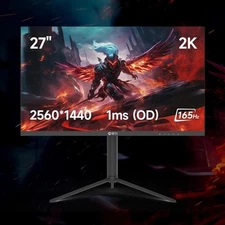 Ipason 27" 2K 165hz Gaming Monitor 2560x1440p LED
