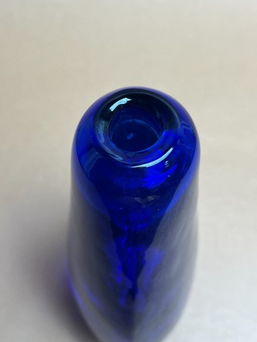 Flavio Poli Sommerso Murano Art Glass Vase Blue Clear 1970s Italian MCM - Picture 3 of 5