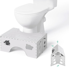 Foldable Toilet Stool Squat, 7 Inch Healthy Squatting Potty for Adults with Anti