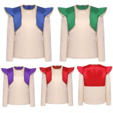 Kids Boys Shirt Arabian Costumes Vest Waistcoat Carnival Long Sleeve Top Coats