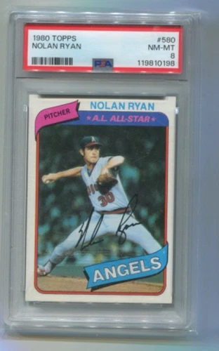 1980 Topps NOLAN RYAN - Card #580 - CALIFORNIA ANGELS. PSA 8