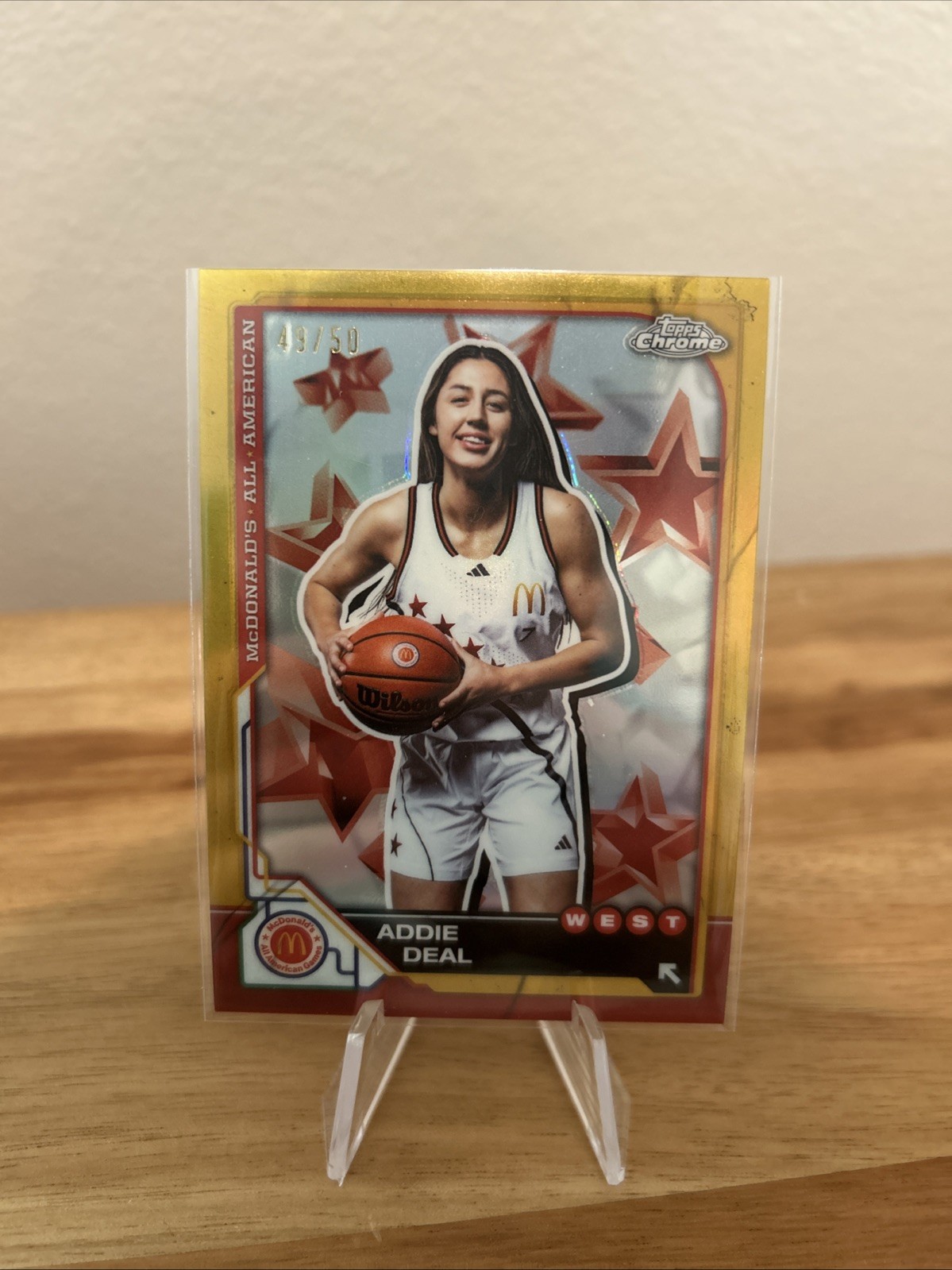 Addie Deal 2025 Topps Chrome McDonald’s All American Gold /50 #29