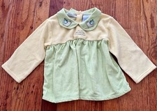 Vintage 18M Basic Editions Girls Easter Top Or Dress Yellow Green Y2K Gingham