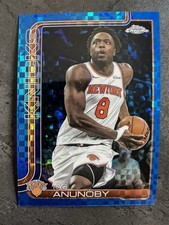 2025-26 Topps Chrome OG Anunoby Blue X-Fractor Refractor #131 New York Knicks
