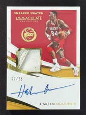 2020-21 Immaculate Collection Hakeem Olajuwon Sneaker Swatch Patch Auto /25