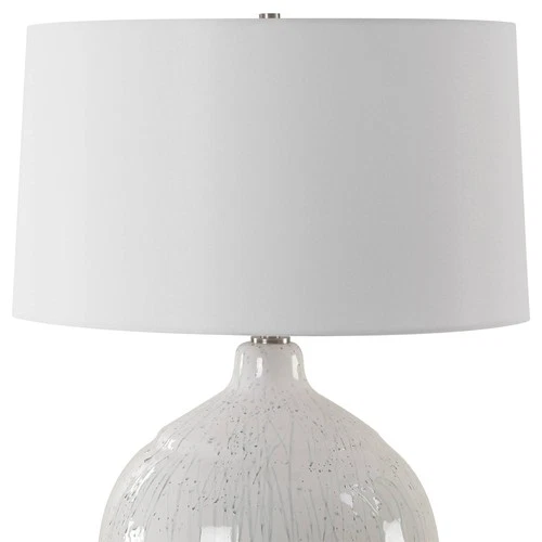 Uttermost Dribble 26" Modern Dripped Gray and White Ceramic Table Lamp - Picture 5 of 7