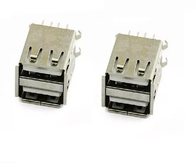 2PCS DOUBLE USB A FEMALE SOCKET PCB MOUNT Soldering  YL #za
