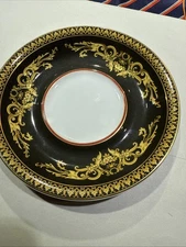 Versace Rosenthal Black Gold Continental Medusa Saucer Tea Cup Plate 6 Inch