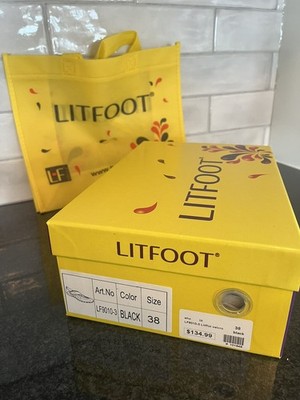 Litfoot Women s Black Leather Shoes For Golf and Walking