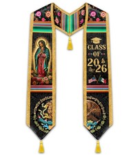 Mexican Graduation Stole Class of 2026, Hispanic Mexican American Flag Gradua...