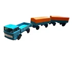 Vintage Matchbox Lesney No 1 Mercedes Truck & No 2 Mercedes Trailers Set Blue