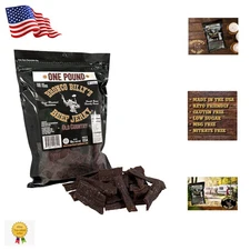 Authentic Hickory Smoked Beef Jerky - 16oz Resealable Bag for Healthy Snacking