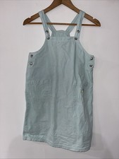 Oshkosh Genuine Girl Blue  White Plaid Overall Dress Size L 12/14 