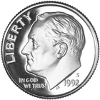 1992 S SILVER PROOF ROOSEVETT DIME