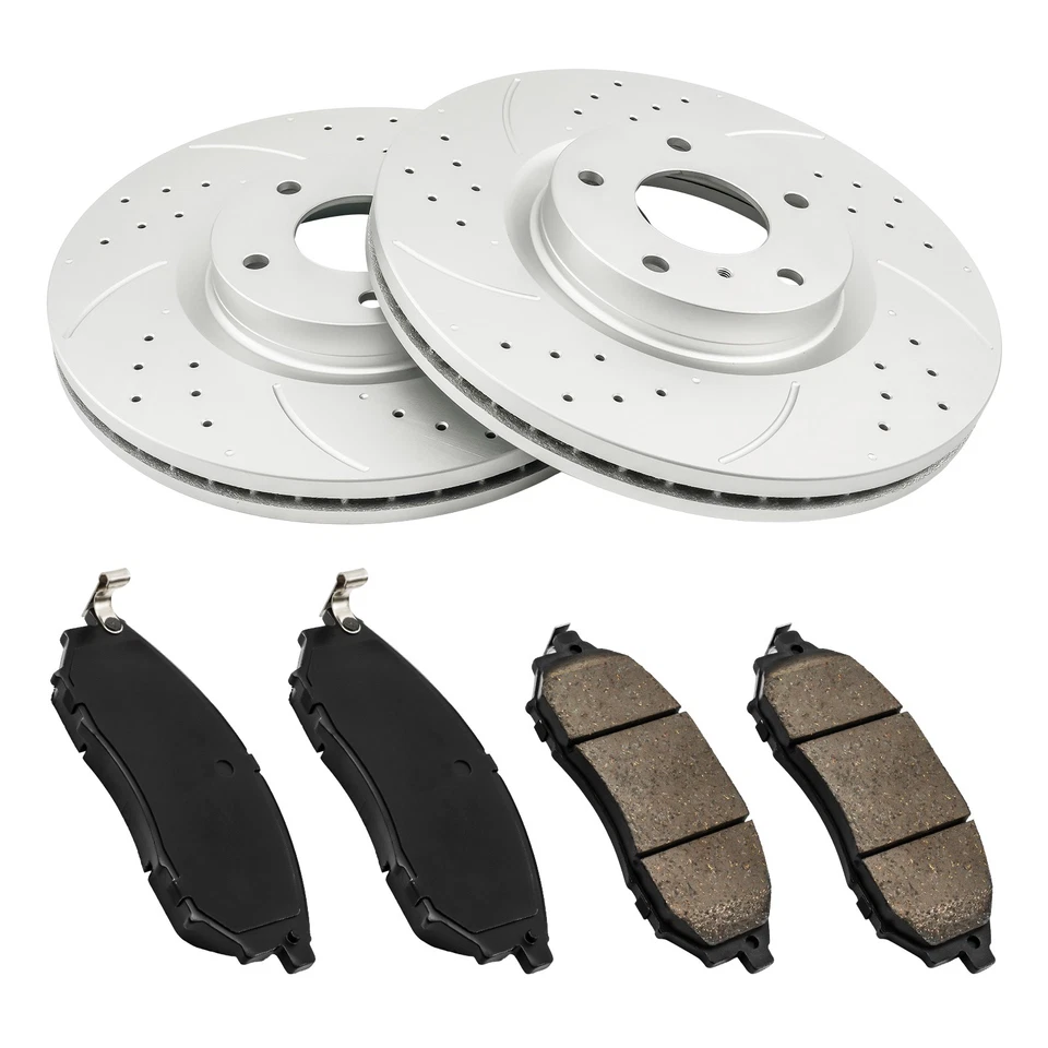 Front Drilled Slotted Brake Rotors Ceramic Pads Kit For 2013 2014 Nissan Murano Foto 4 de 4