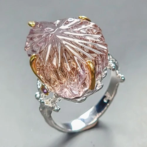 Unique ring 38 ct+ Natural Ametrine Ring 925 Sterling Silver Size 7.5 /R452550