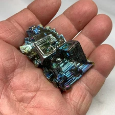 Bismuth 2.5 Oz Titanium Aura Rainbow Pyramid Crystal Specimen Exact Stone #4025