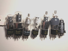 Seven Assorted Mixed Radio Tubes Valves Raytheon Zenith Philco GE Ken-Rad 19