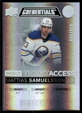 2021-22 Upper Deck Credentials #57 Mattias Samuelsson RC /999 - HKY