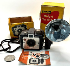 Vintage 1950's Kodak Brownie Holiday Flash Film Camera w/ Midget Flasholder