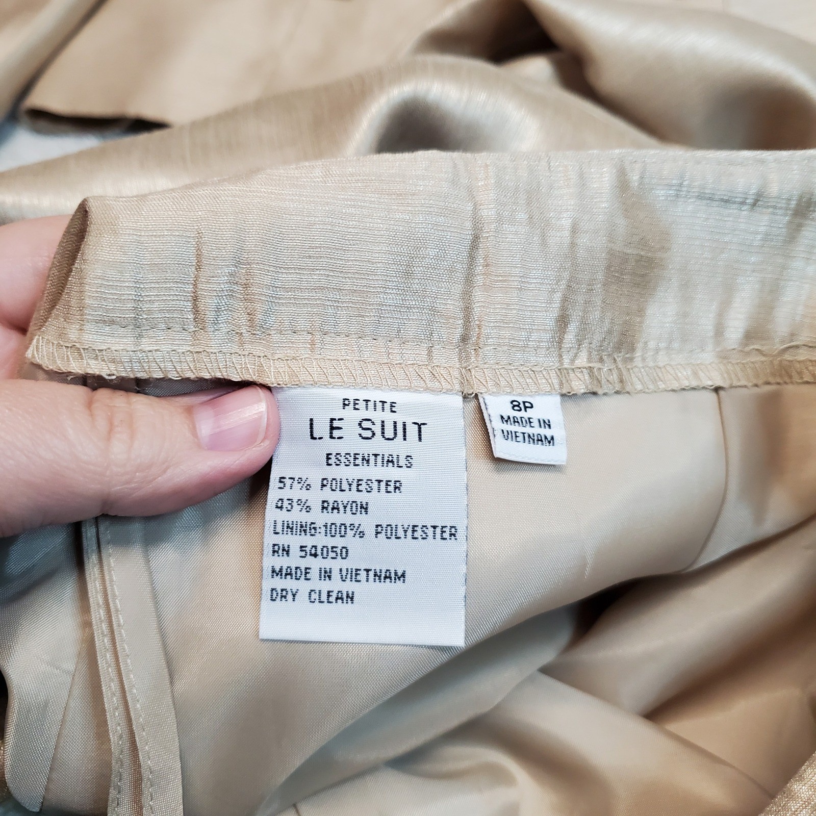 Le Suit Gold Holiday Gatsby Office Formal Classic Suit Set Jacket Pants 8 Petite