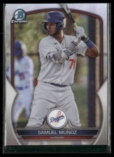 Samuel Munoz Rookie 2023 Bowman Draft Chrome Refractors Los Angeles Dodgers