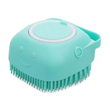 Ergonomic Blue Pet Massage Brush - Soft Bristles for Loose Hair & Dirt Removal