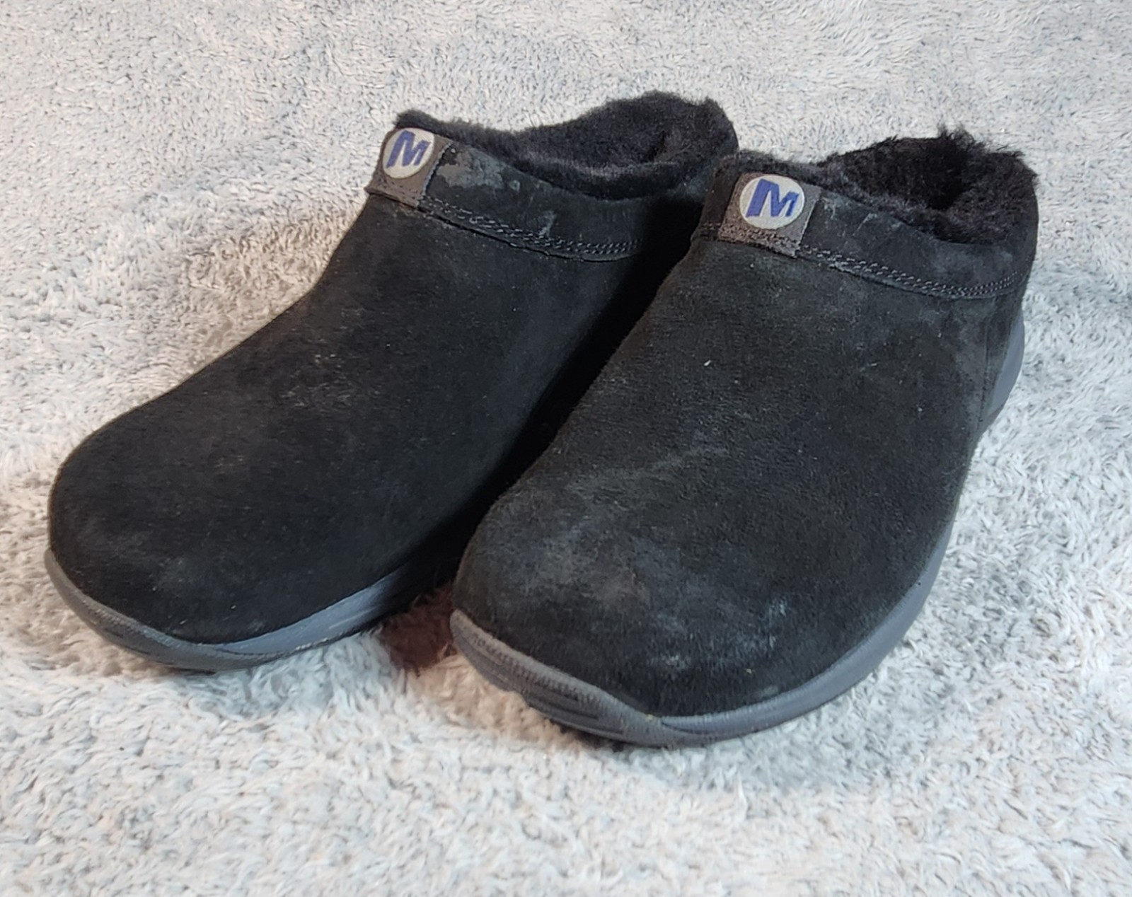 Merrell Encore Zoccoli Ghiaccio Scarpe Slip On Donna 8 Nero Scamosciato Foderato in Pelliccia Ecopelliccia...