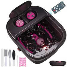 Collapsible Foot Bath, Foot Spa Bath Massager with Heat, Bubble, Remote Contr...