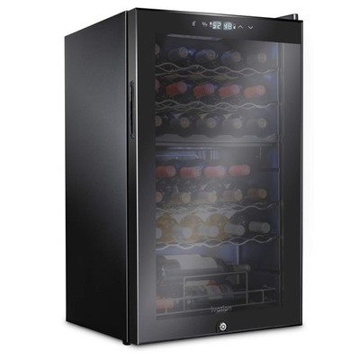 Ivation 33 Bottle Dual Zone Wine Cooler Refrigerator w/Lock | Large Freestand...