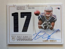 2013 Panini National Treasures Football Aaron Dobson Rookie Jersey Auto /99