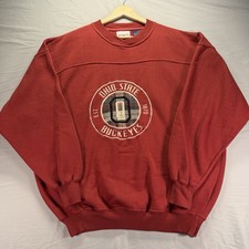 Vintage Ohio State Buckeyes Sweatshirt Mens XL Red Fleece Crewneck NCAA Crest