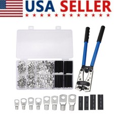 280pcs Copper Lugs Ring Terminals Bare Battery Welding Crimp Wire Connectors Kit