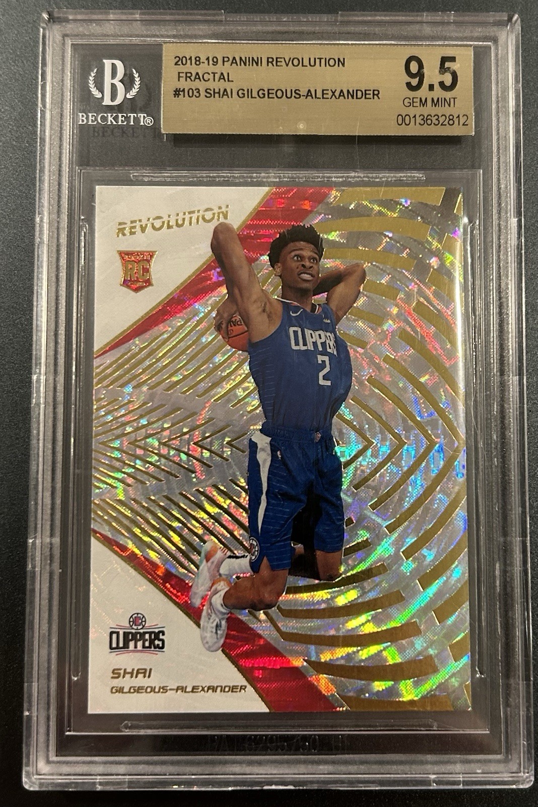 2018 Panini Revolution Shai Gilgeous-Alexander Fractal Rookie BGS 9.5 GEM MINT