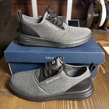 Cole Haan Men's Grand Sport Journey Black Knit Lightweight Slip-on Shoes, C32583