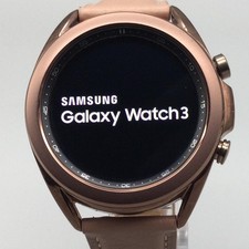 Samsung Galaxy Watch3 41mm Rose Gold Tone Smartwatch Leather Band Android IOS