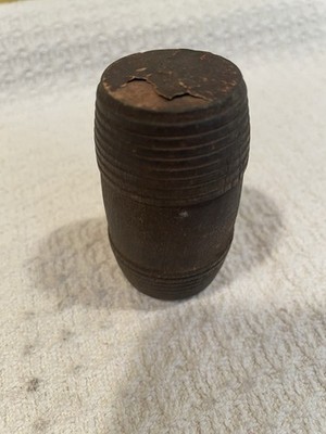 Vintage Small Treen Wooden Barrel Container - See Pics