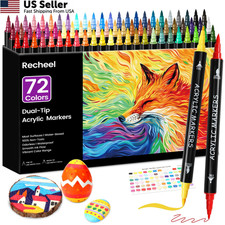 Recheel 72 Colors Acrylic Paint Markers, Dual 1 Count Pack of 72 , 72 colors