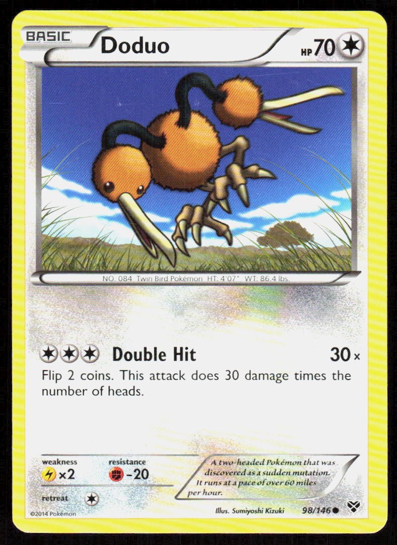 Doduo 98/146 Common XY Base Set Pokemon Lightly Played