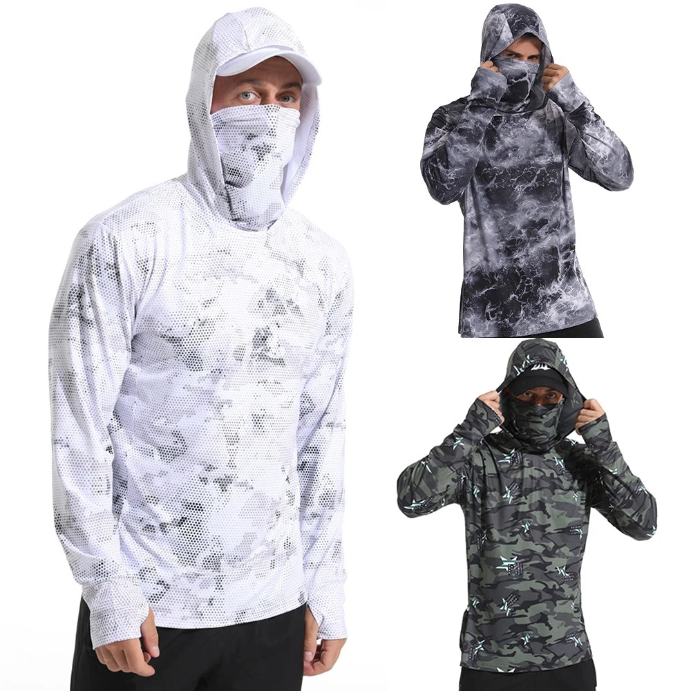 UPF50+ Mens Outdoor Fishing Hoodie Sun Block Skin Protection Long Sleeve T-Shirt
Opens in a new wind