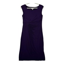 Dressbarn Sheath Dress 10 Purple Ruched Side Gathered Whimsigoth Dark Romance