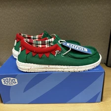 Hey Dude Wally Y Holiday Elf Christmas Big Kids Size 5 Slip-On Shoes 42146-3XX