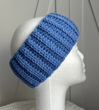 Handmade Crochet Headband Ear Warmer Blue Warm And Cozy Fall Winter